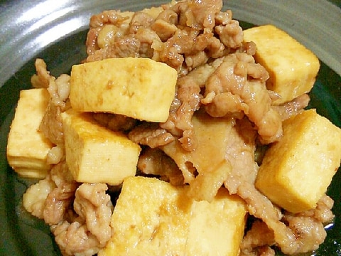 簡単節約☆豚肉と豆腐の甘辛炒め